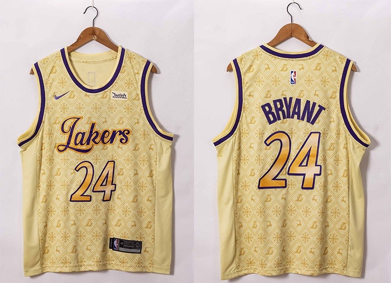 NBA Lakers #24 Kobe Bryant 20-21 Yellow LV Swingman  Jersey