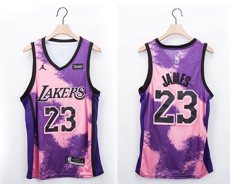 NBA Lakers #23 Lebron James Purple 2020-21 Fashion NBA Jersey