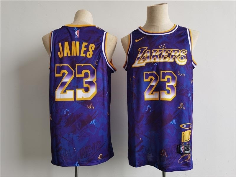 Men's Los Angeles Lakers #23 James Purple Nike MVP rookie of the year select series 2021 NBA Jersey