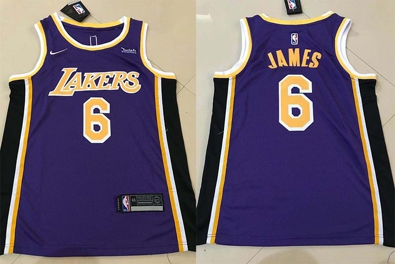 NBA Los Angeles Lakers #6 Lebron James Purple 2021 Nike Swingman Jersey