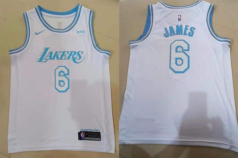 NBA Los Angeles Lakers #6 Lebron James White 2021 Nike Swingman Jersey