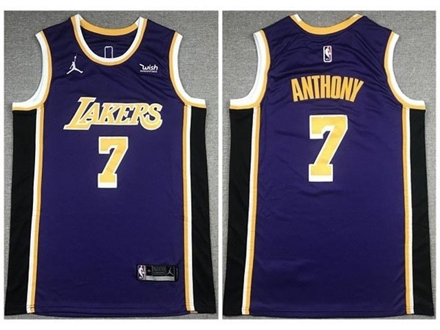 Los Angeles Lakers #7 Carmelo Anthony 2020-21 Purple Statement Swingman Jersey