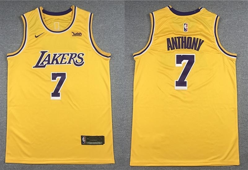 Los Angeles Lakers #7 Carmelo Anthony Gold Swingman Jersey