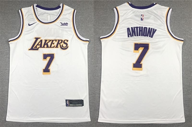 Los Angeles Lakers #7 Carmelo Anthony White Swingman Jersey