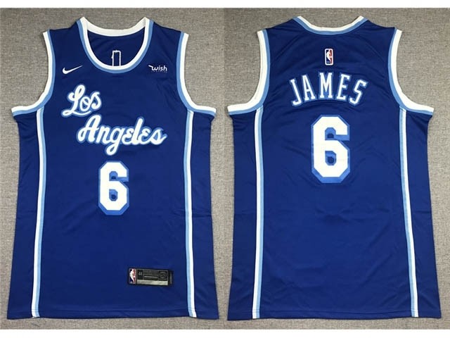 Los Angeles Lakers #6 Lebron James 2020-21 Blue Classic Swingman Jersey