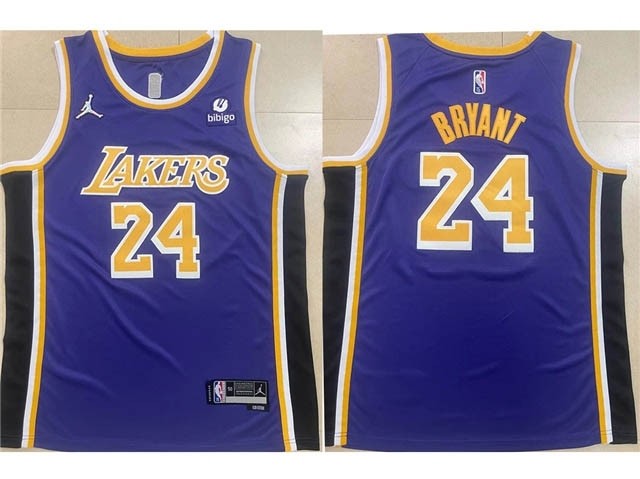 Men's Los Angeles Lakers #24 Kobe Bryant Purple Statement Swingman Jersey