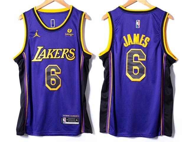 Men's Los Angeles Lakers #6 Lebron James 2022-23 Purple Statement Swingman Jersey