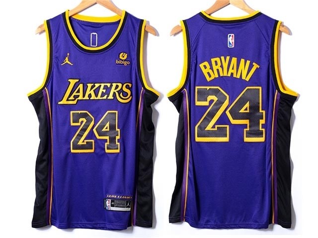 Men's Los Angeles Lakers #24 Kobe Bryant 2022-23 Purple Statement Swingman Jersey