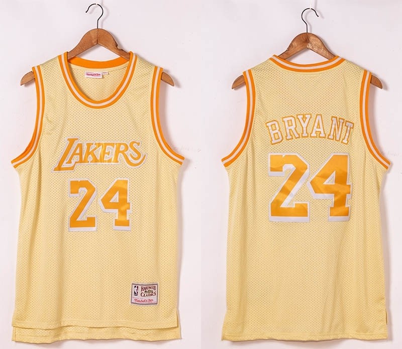 NBA Los Angeles Lakers #24 Kobe Bryant Gold Hardwood Classics Jersey