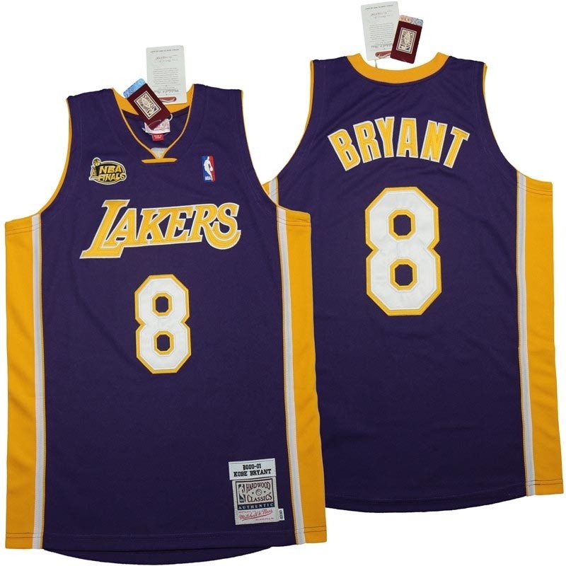 Lakers #8 Kobe Bryant Purple 2000-01 Throwback Jerseys