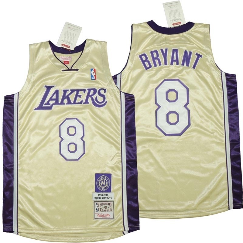 Lakers #8 Kobe Bryant Silver 1996-2016 The hall of fame Throwback Jerseys