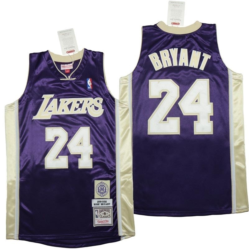 Lakers #24 Kobe Bryant Purple and Silver 1996-2016 The hall of fame Throwback Jerseys