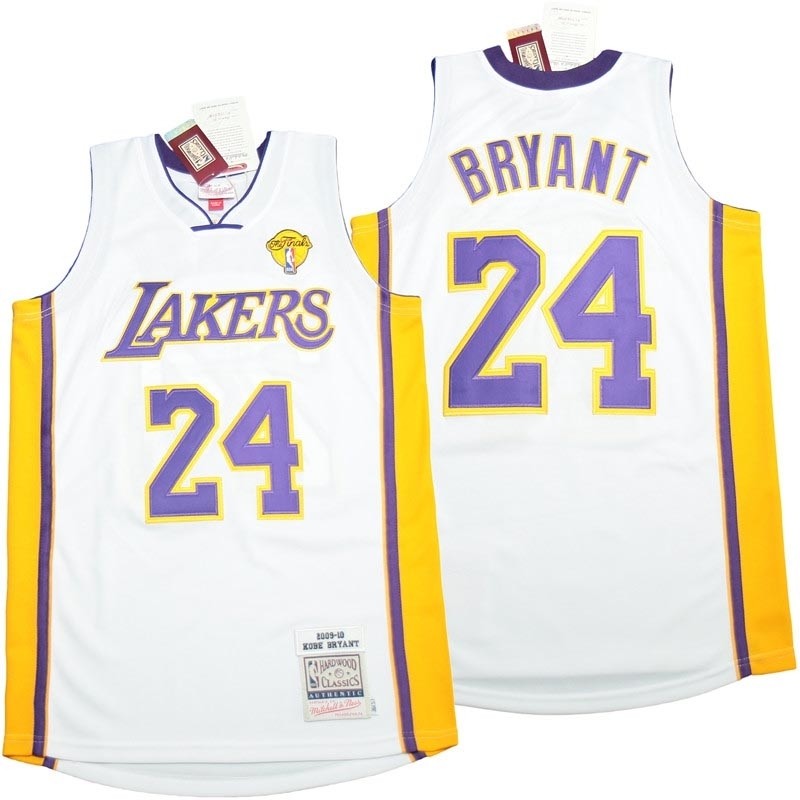 Lakers #24 Kobe Bryant white 2009-10 Throwback Jerseys