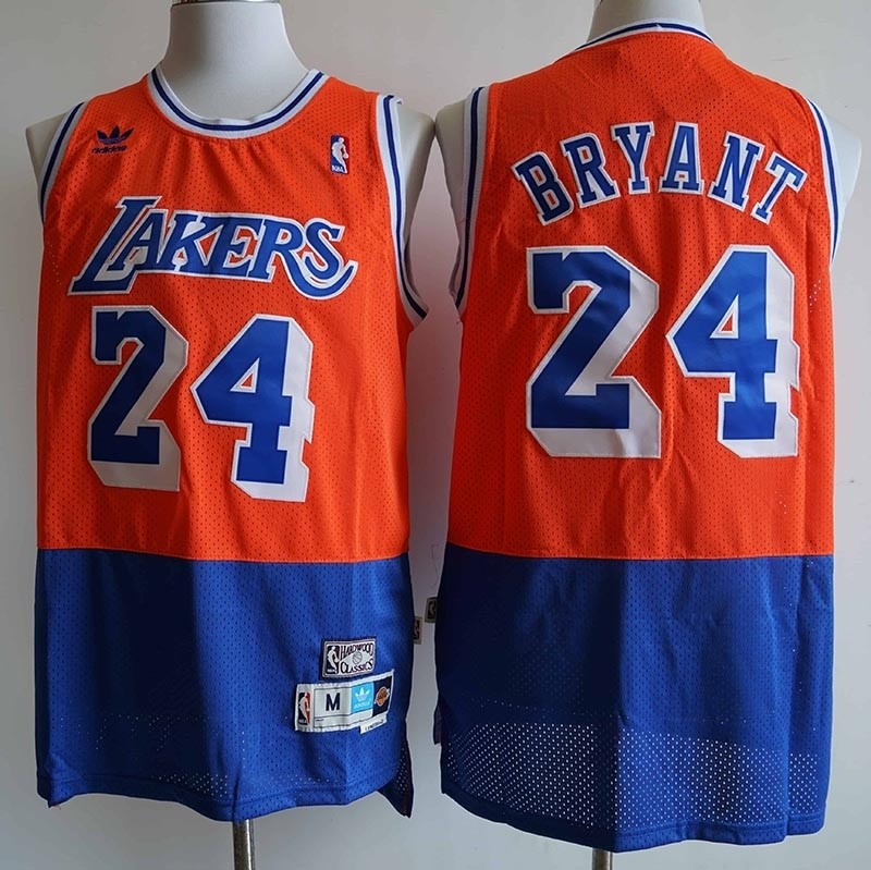 NBA Los Angeles Lakers #24 Kobe Bryant Orange Blue Hardwood Classics Mesh Jersey