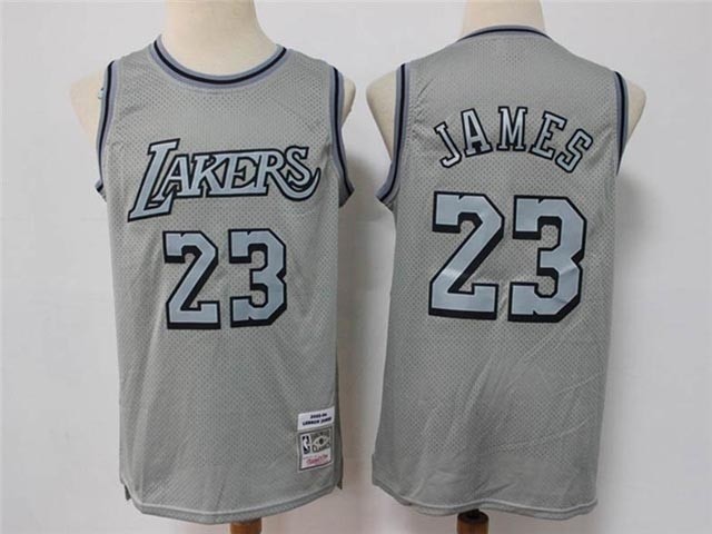 Los Angeles Lakers #23 Lebron James Metal Gray Hardwood Classics Jersey