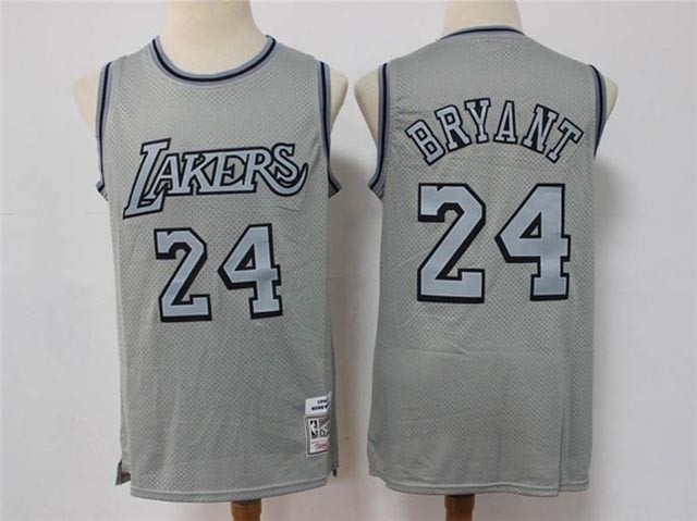 Los Angeles Lakers #24 Kobe Bryant Metal Gray Hardwood Classics Jersey