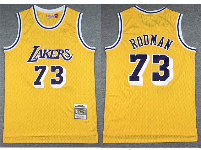 Los Angeles Lakers #73 Dennis Rodman 1998-99 Gold Hardwood Classics Jersey