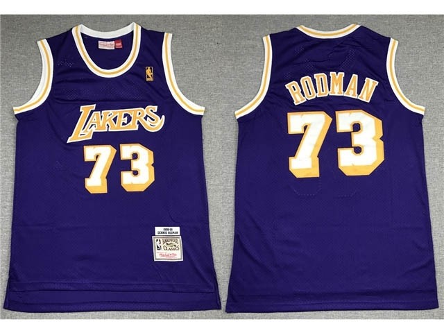 Los Angeles Lakers #73 Dennis Rodman 1998-99 Purple Hardwood Classics Jersey