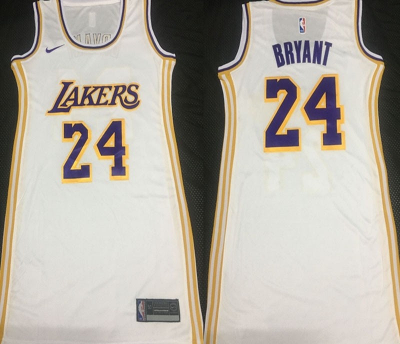 Women Los Angeles Lakers #24 Kobe Bryant White Swingman Jersey