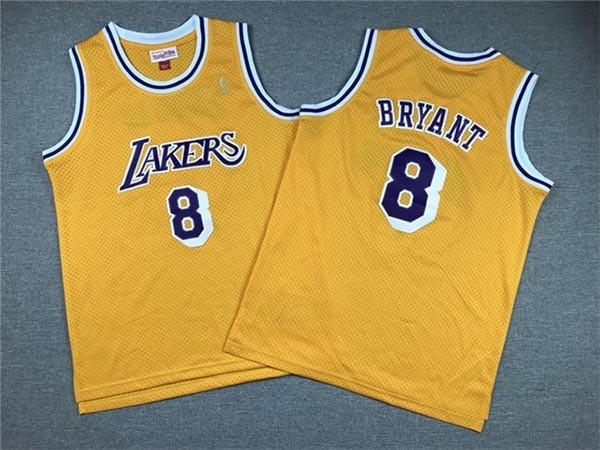 Youth Los Angeles Lakers #8 Kobe Bryant 1996-97 Gold Hardwood Classics Jersey