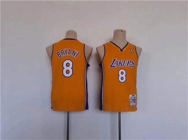 Youth Los Angeles Lakers #8 Kobe Bryant Yellow Stitched Basketball Jersey