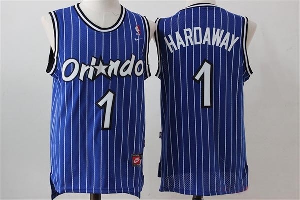 NBA Orlando Magic #1 Penny Hardaway Blue White Stripe Basketball throwback Jersey