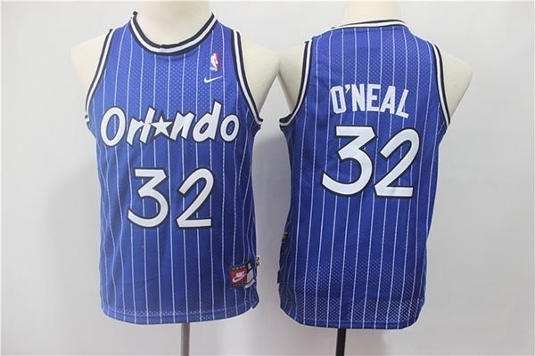 Youth Orlando Magic #32 Shaquille O'Neal Blue White Stripe Basketball Jersey