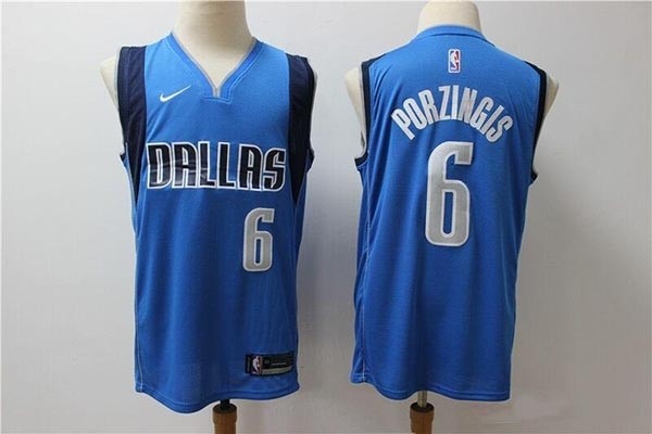 NBA Dallas Mavericks #6 Kristaps Porzingis Blue Nike Authentic New Jersey