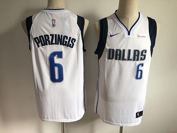 NBA Dallas Mavericks #6 Kristaps Porzingis White Nike Authentic Jersey