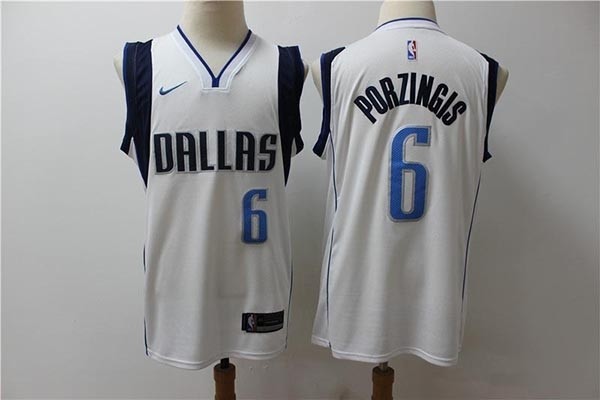 NBA Dallas Mavericks #6 Kristaps Porzingis White Nike Authentic New Jersey