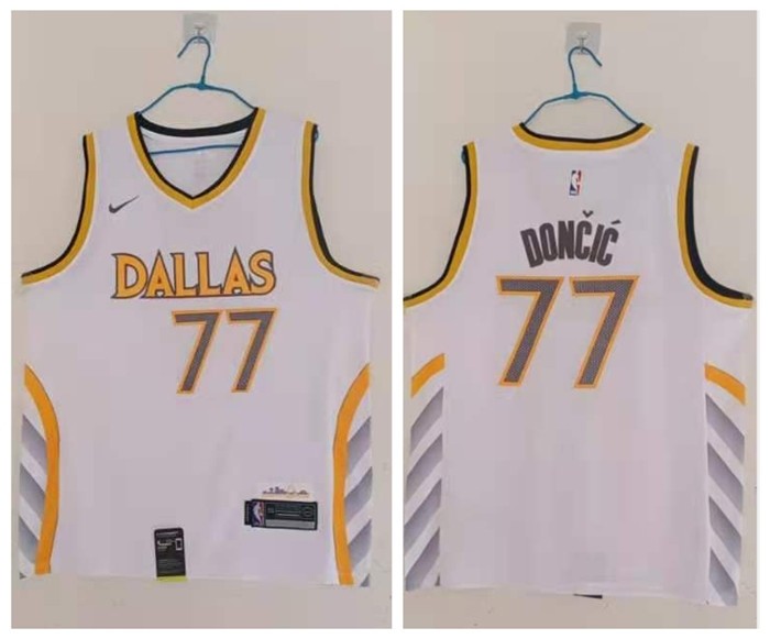 NBA Mavericks #77 Luka Doncic White 2020-21 City Edition Nike Swingman Jersey