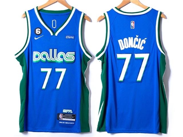 Men's Dallas Mavericks #77 Luka Don?i? 2022-23 Blue City Edition Swingman Jersey