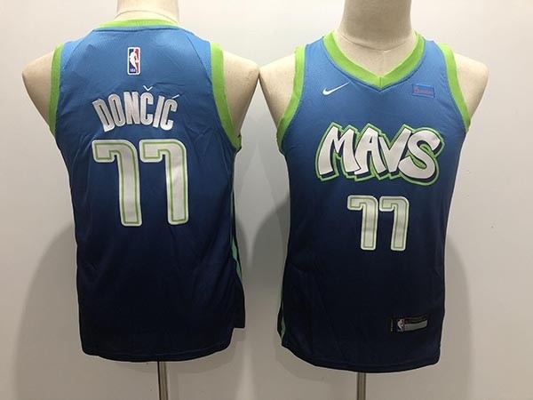 Youth Dallas Mavericks #77 Luka Doncic Light Blue 2020 City Edition Nike Swingman Jersey