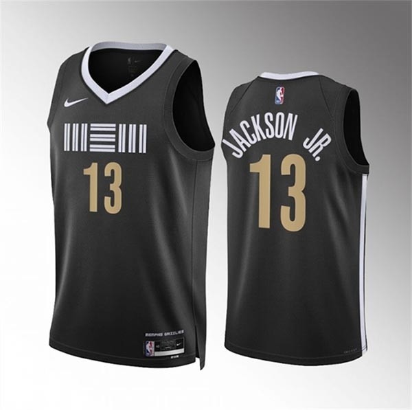 Men's Memphis Grizzlies #13 Jaren Jackson Jr. Black 2023-24 City Edition Stitched Basketball Jersey