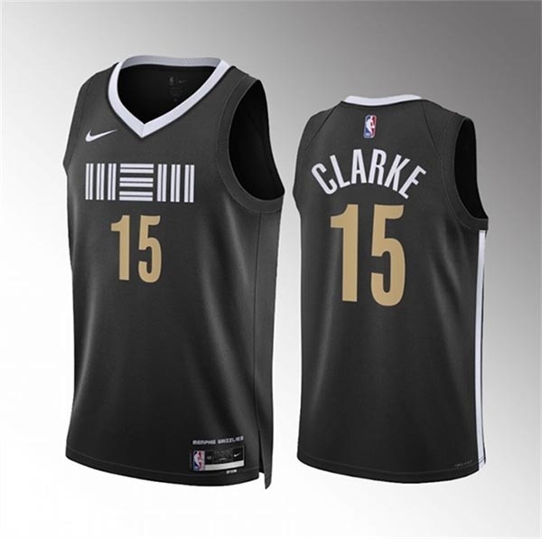 Men's Memphis Grizzlies #15 Brandon Clarke Black 2023-24 City Edition Stitched Basketball Jersey