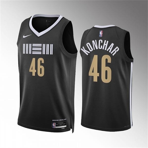 Men's Memphis Grizzlies #46 John Konchar Black 2023-24 City Edition Stitched Basketball Jersey