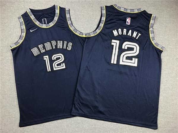 Youth Memphis Grizzlies #12 Ja Morant 2021-22 Navy City Edition Swingman Jersey