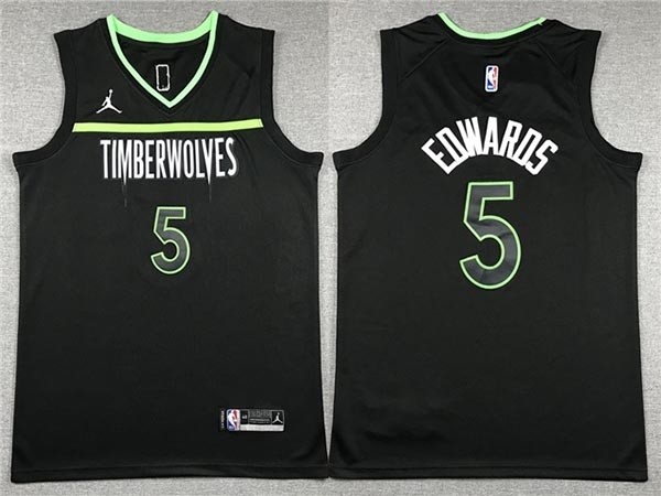 Men's Minnesota Timberwolves #5 Anthony Edwards 2023-24 Black Statement Edition Swingman Jersey