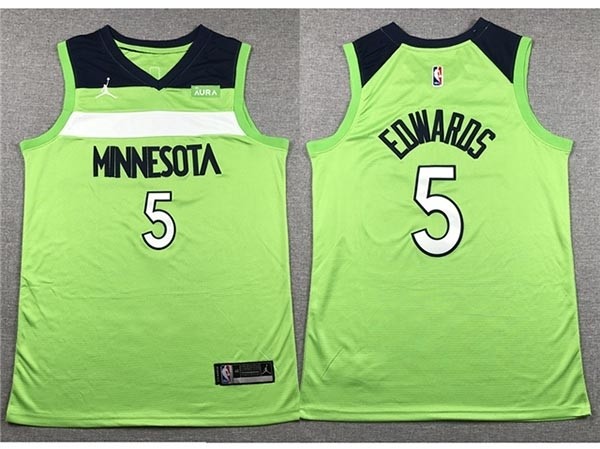 Men's Minnesota Timberwolves #5 Anthony Edwards Green Statement Swingman Jersey