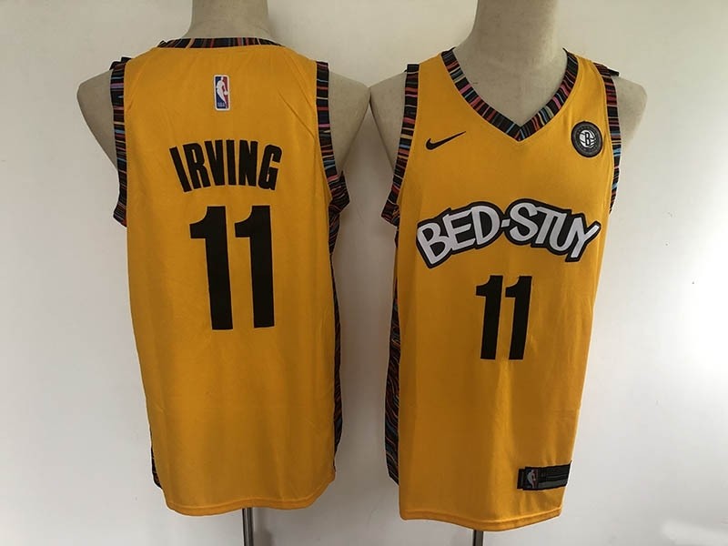 NBA Brooklyn Nets #11 Kyrie Irving Yellow BED-STUY 2020 Nike Jersey