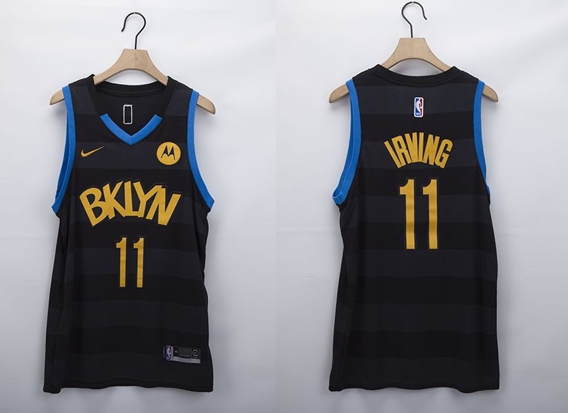 Men's Brooklyn Nets #11 Kyrie Irving Black 2020-21 Fashion NBA Jersey