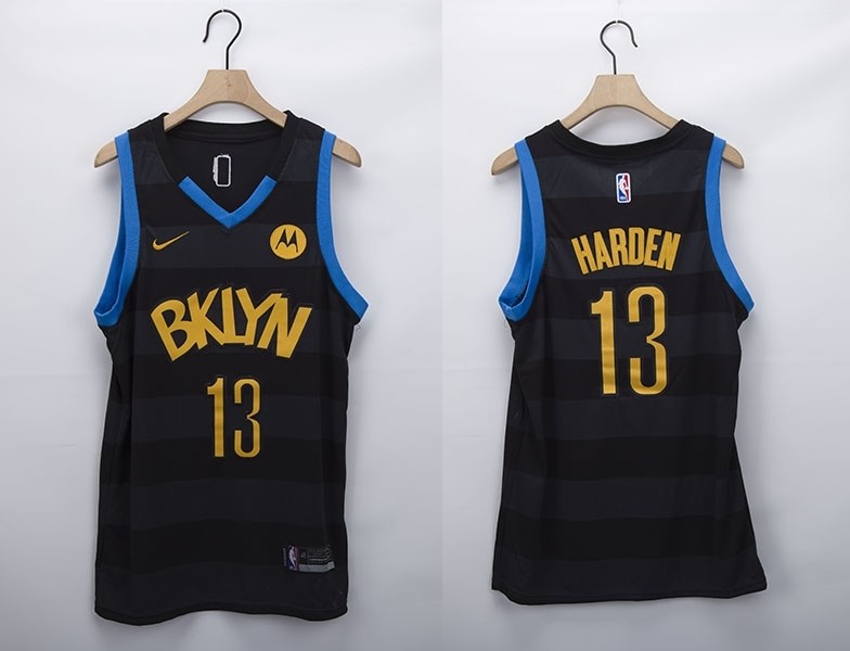 Men's Brooklyn Nets #13 James Harden Black 2020-21 Fashion NBA Jersey