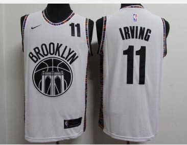 Nets #11 Kyrie Irving White 2020-2021 City Edition Nike Swingman Jersey