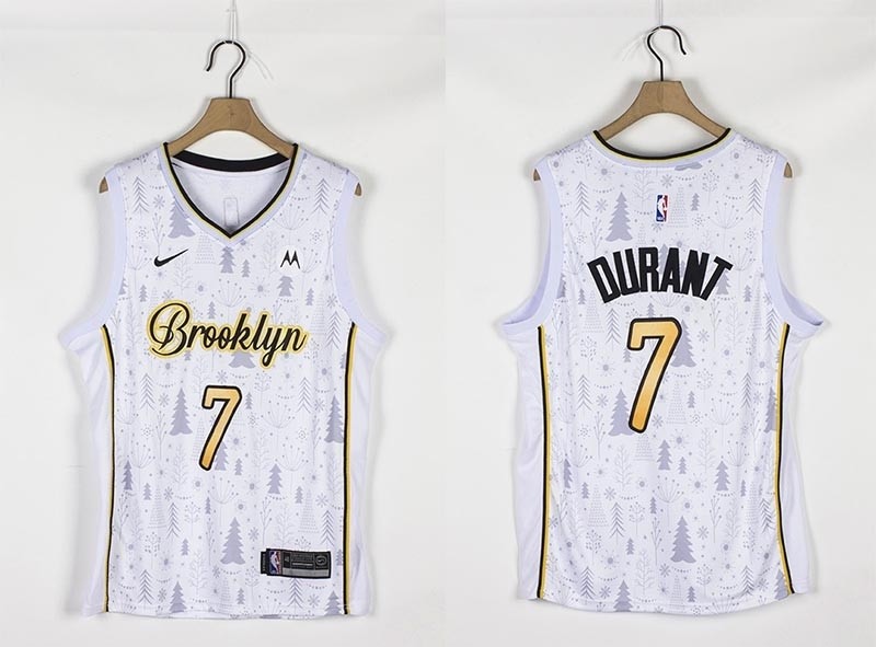 Nets #7 Kevin Durant White 2020-2021 Christmas Nike Swingman Jersey