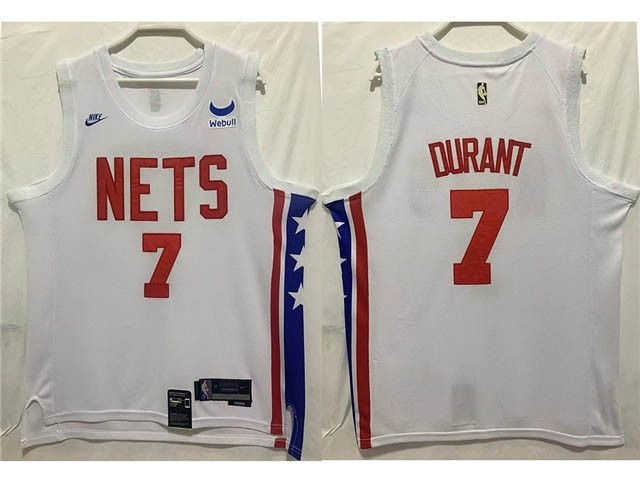 Men's Brooklyn Nets #7 Kevin Durant 2022-23 White Classic Edition Swingman Jersey