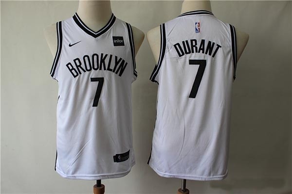 Youth Brooklyn Nets #7 Kevin Durant White Nike Jersey