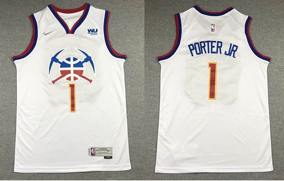 NBA Denver Nuggets #1 Michael Porter Jr. White 2020-21 Earned Edition Swingman Jersey