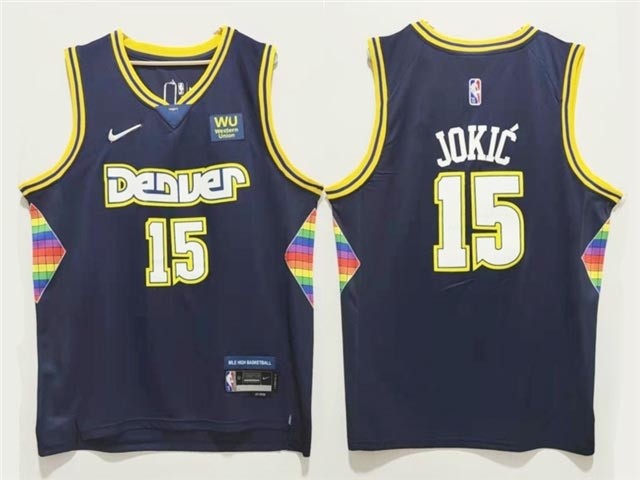 Denver Nuggets #15 Nikola Joki? 2021-22 Navy City Edition Swingman Jersey