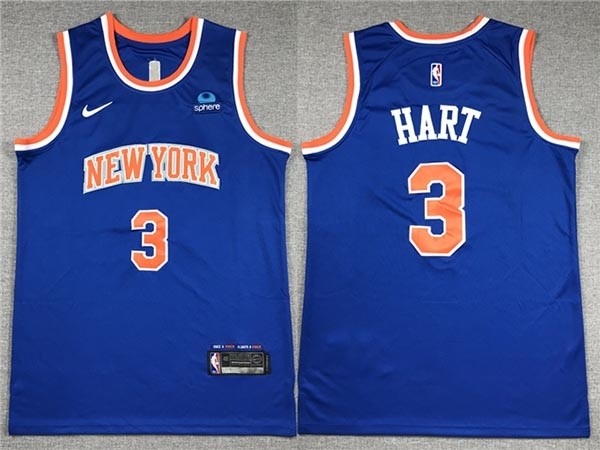 Men's New York Knicks #3 Josh Hart Blue Swingman Jersey