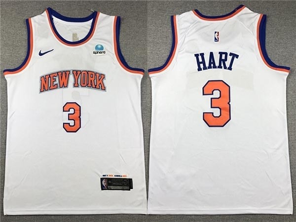 Men's New York Knicks #3 Josh Hart White Swingman Jersey